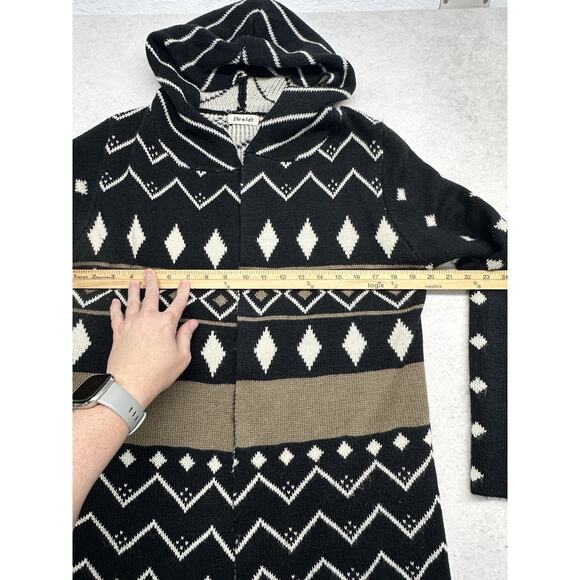 Ellie Kate Cardigan Sweater Oversized One Size Brown Black Fall Winter - Picture 7 of 8